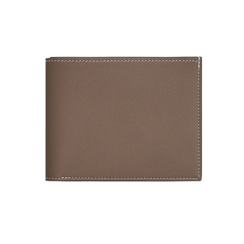 【包税】HERMES/爱马仕24新款 女士棕褐色小牛皮多口袋紧凑型卡包H085205CAAA