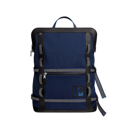 【包税】HERMES/爱马仕24新款 男士蓝黑混色帆布制越野防水双肩包H0009077-02